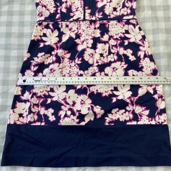 Tommy Hilfiger dress midi blue pink stretchy cotton blend pencil 2 flattering - Picture 11 of 12